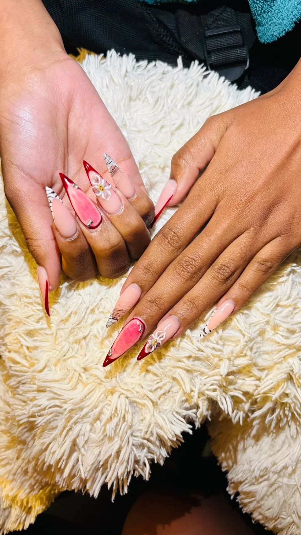 Pink butterfly nail art by Mona